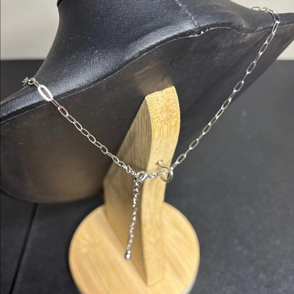 Western Vow Print Textured Silver Cross Pendant Necklace